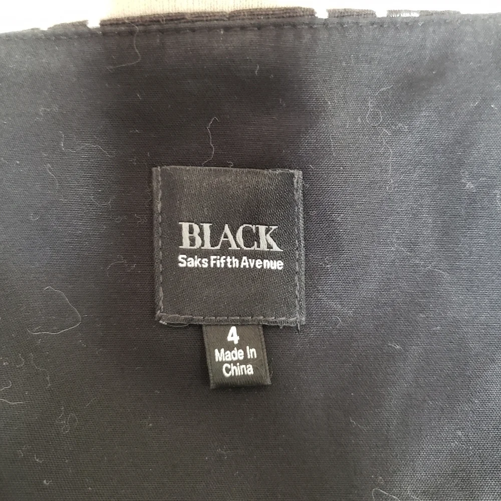 Saks Fifth Avenue Black Label Black White Geometric 2 Way Zip Jacket 4